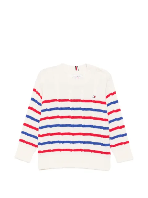 Tommy Hilfiger Junior suéter en tejido de ochos con motivo de rayas