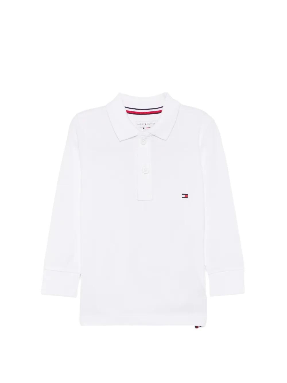 Tommy Hilfiger Junior Polo a maniche lunghe con logo - Bianco