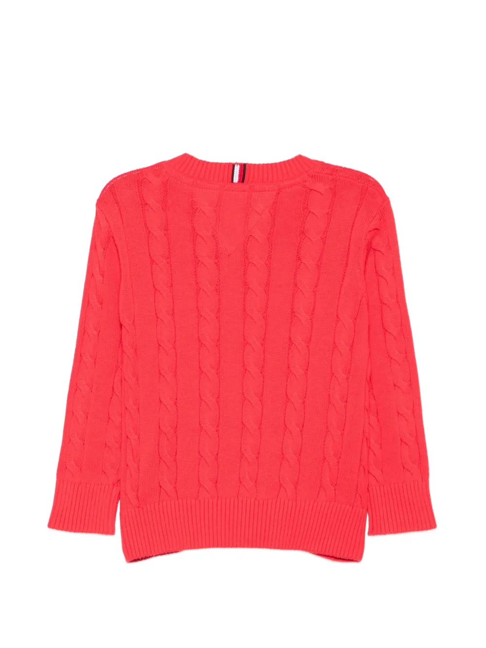 Tommy Hilfiger Junior Kabelgebreide trui met knoopdetail Rood