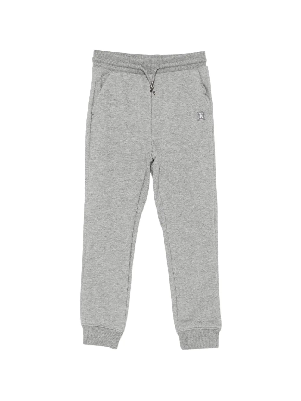 Calvin Klein Kids logo-patch drawstring track pants Grijs
