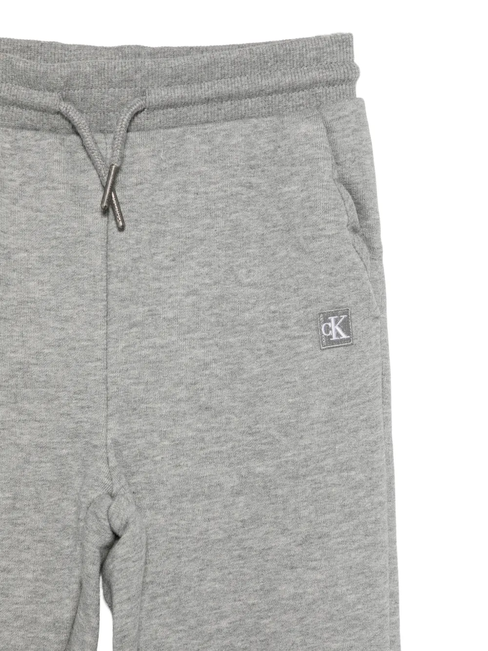 Calvin Klein Kids logo-patch drawstring track pants Grijs