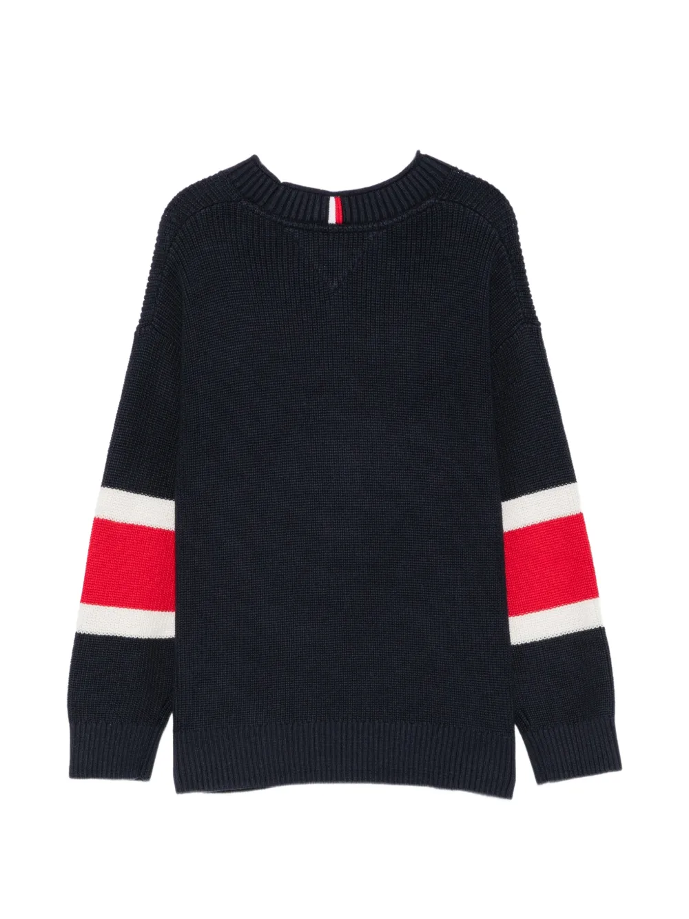 Tommy Hilfiger Junior Intarsiagebreide trui met logo-detail Blauw