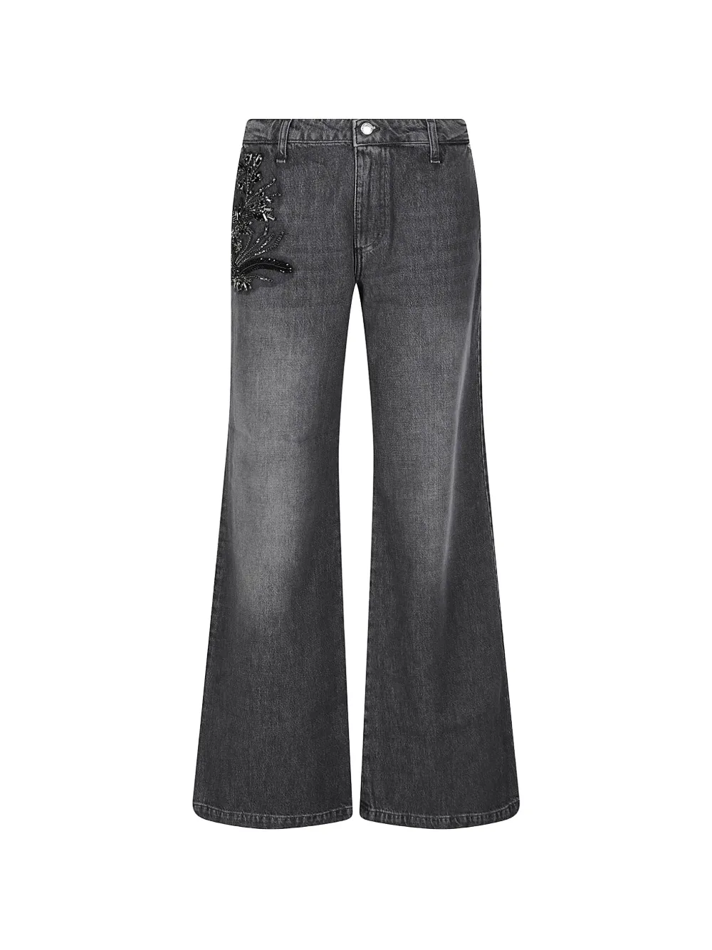ERMANNO FIRENZE bead-embellished flared jeans - Grau