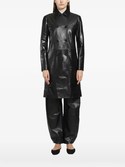 Jil Sander 88 double-breasted leather coat