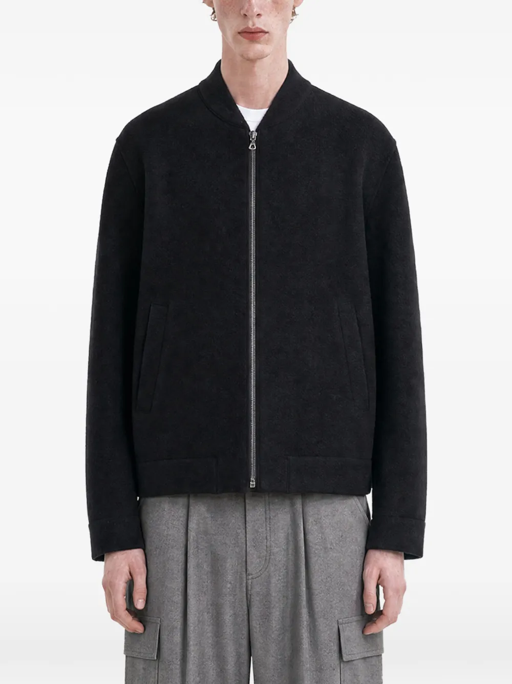 Harris Wharf London boiled-wool bomber jacket - Schwarz