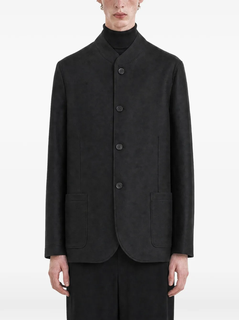 Harris Wharf London Jacke mit Nehru-Kragen - Schwarz