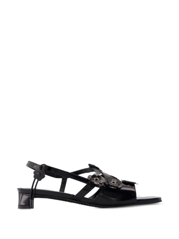 Cecilie Bahnsen Cbarna Box Floral-appliqué Sandals in Black