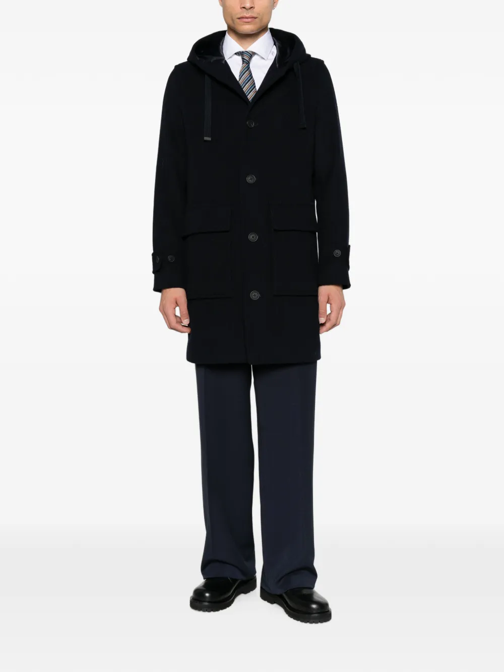 Manuel Ritz Jas met capuchon Blauw