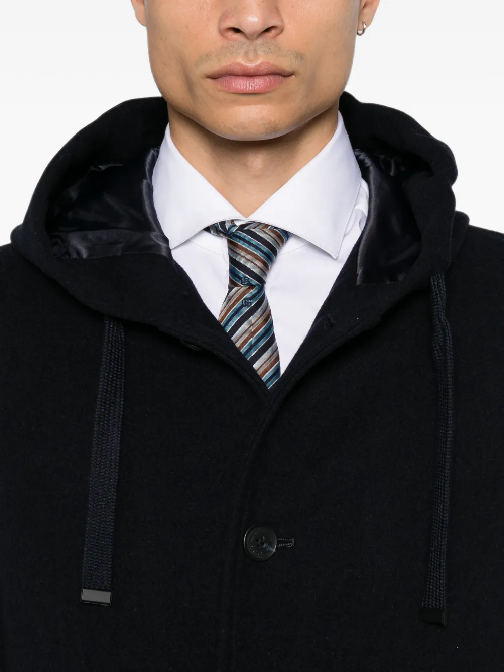 Manuel Ritz Jas met capuchon Blauw