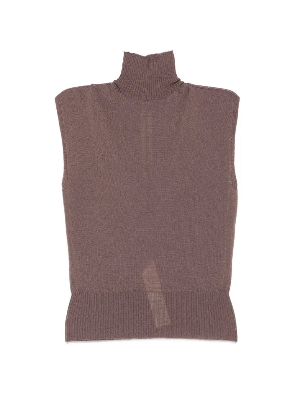 Rick Owens turtle-neck sleeveless top - Marrone