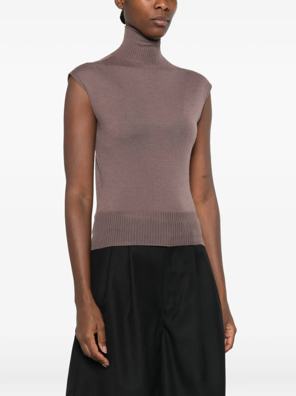 Rick Owens turtle-neck sleeveless top Bruin