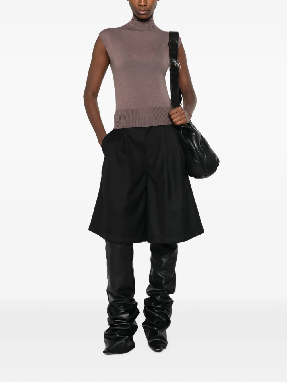 Rick Owens turtle-neck sleeveless top Bruin