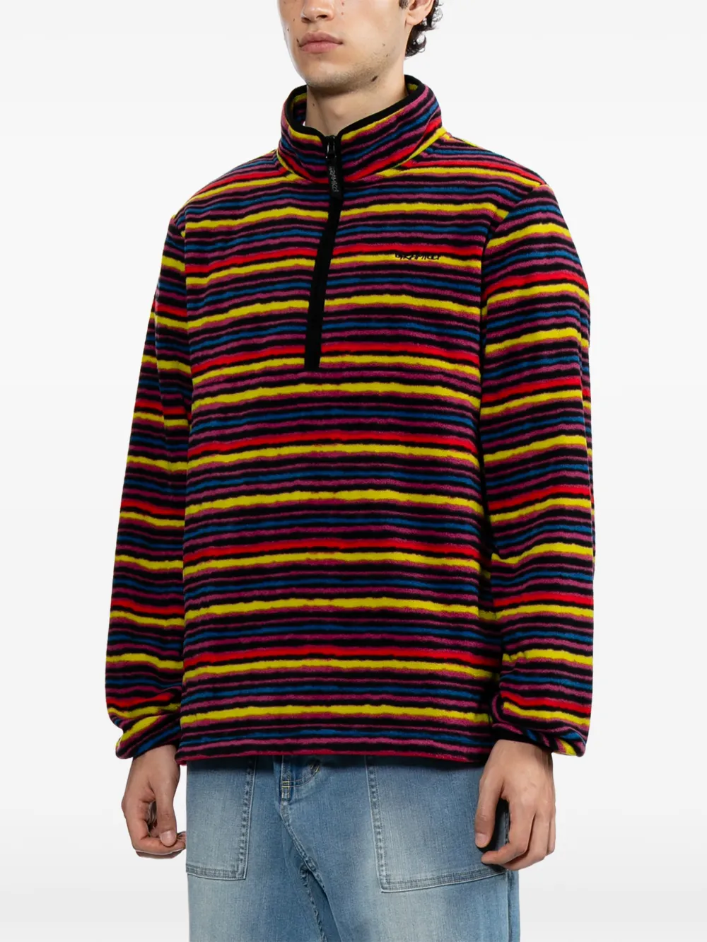 Gramicci Gestreepte fleece trui Roze