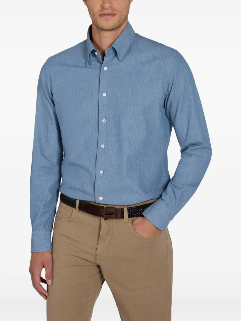slowear Glanshirt overhemd van katoen-twill Blauw