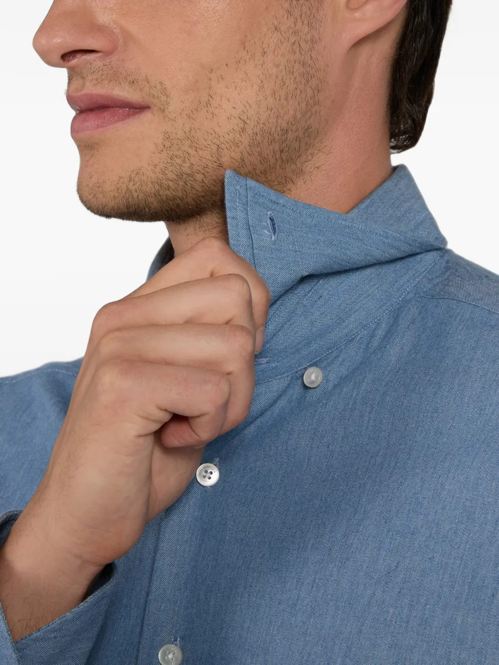 slowear Glanshirt overhemd van katoen-twill Blauw