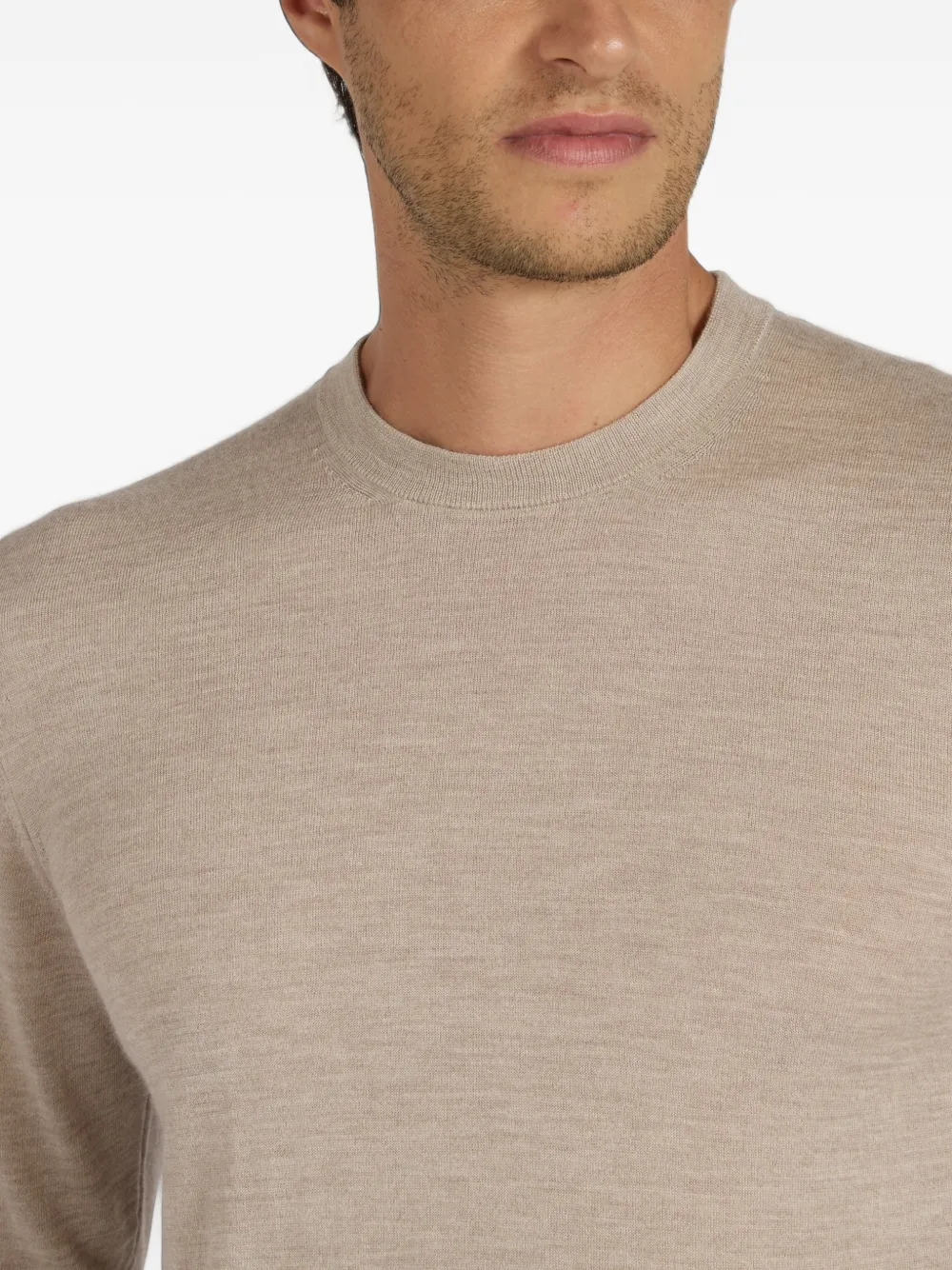 slowear Slim-fit trui met ronde hals Beige