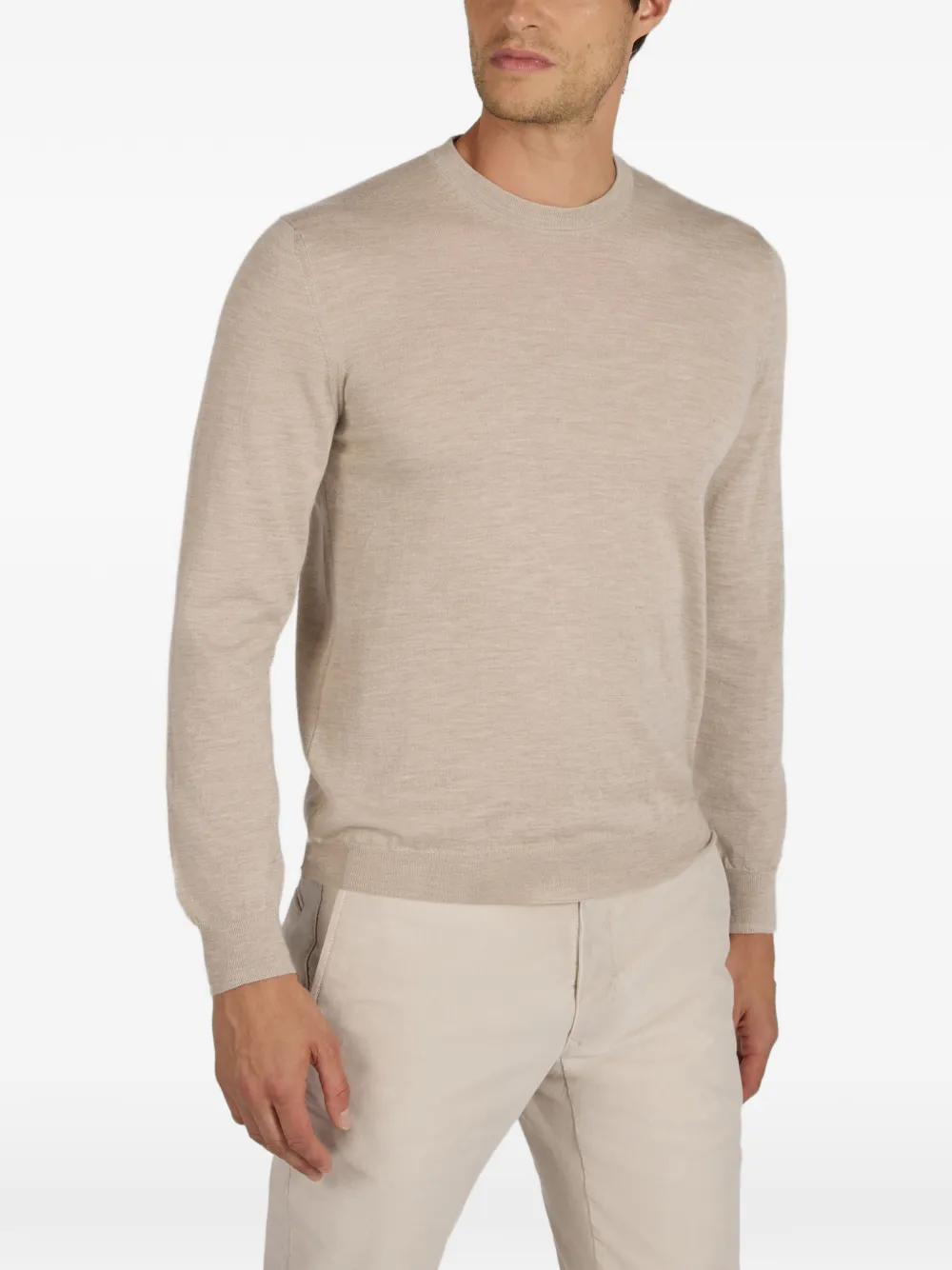 slowear Slim-fit trui met ronde hals Beige