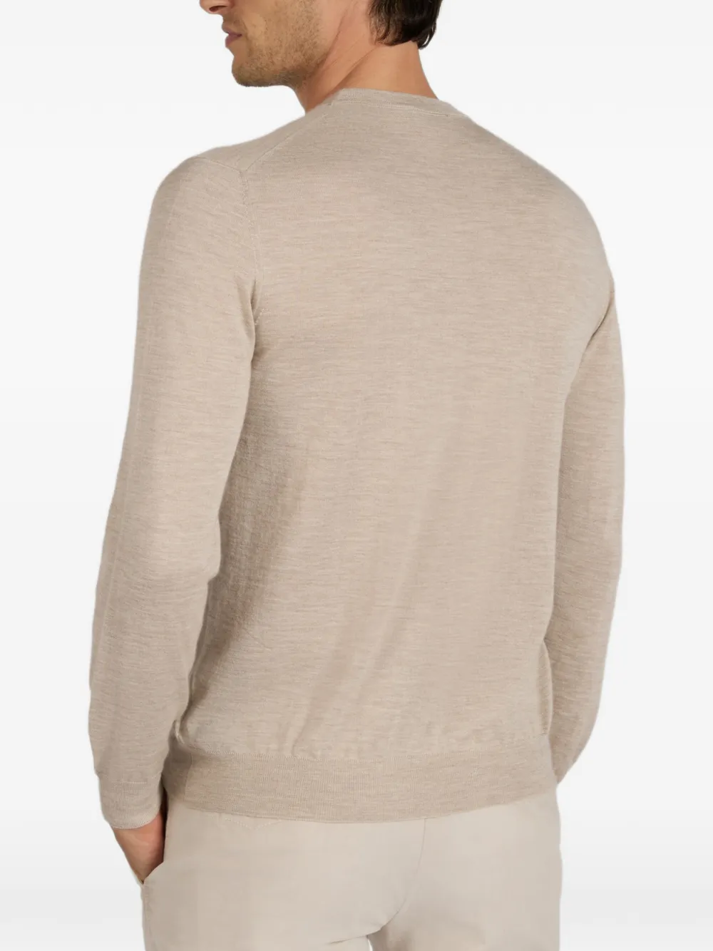 slowear Slim-fit trui met ronde hals Beige