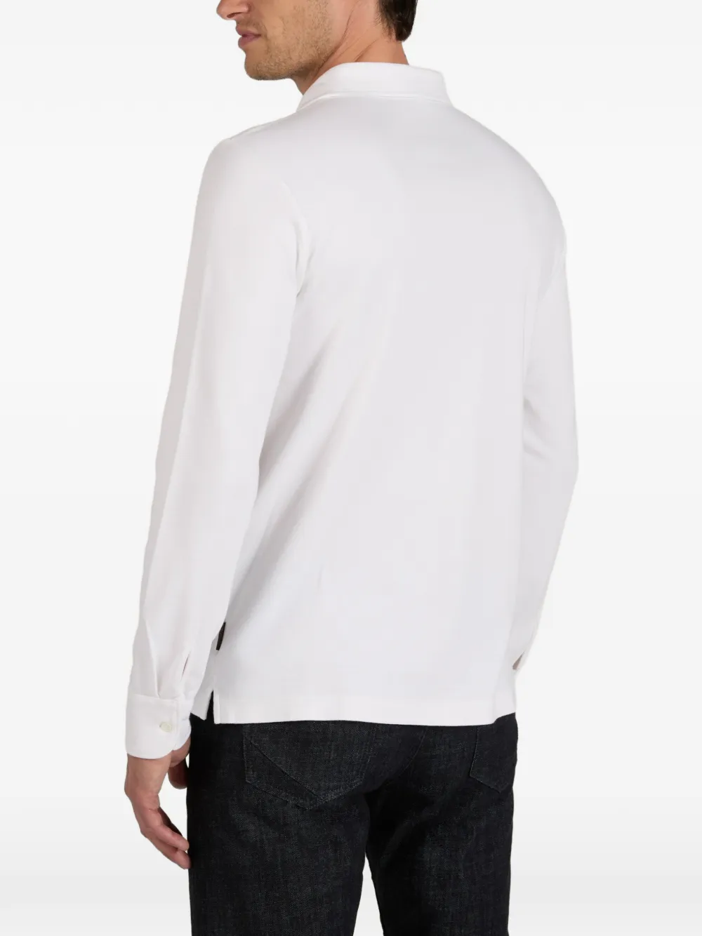 slowear Interlock poloshirt met lange mouwen Wit