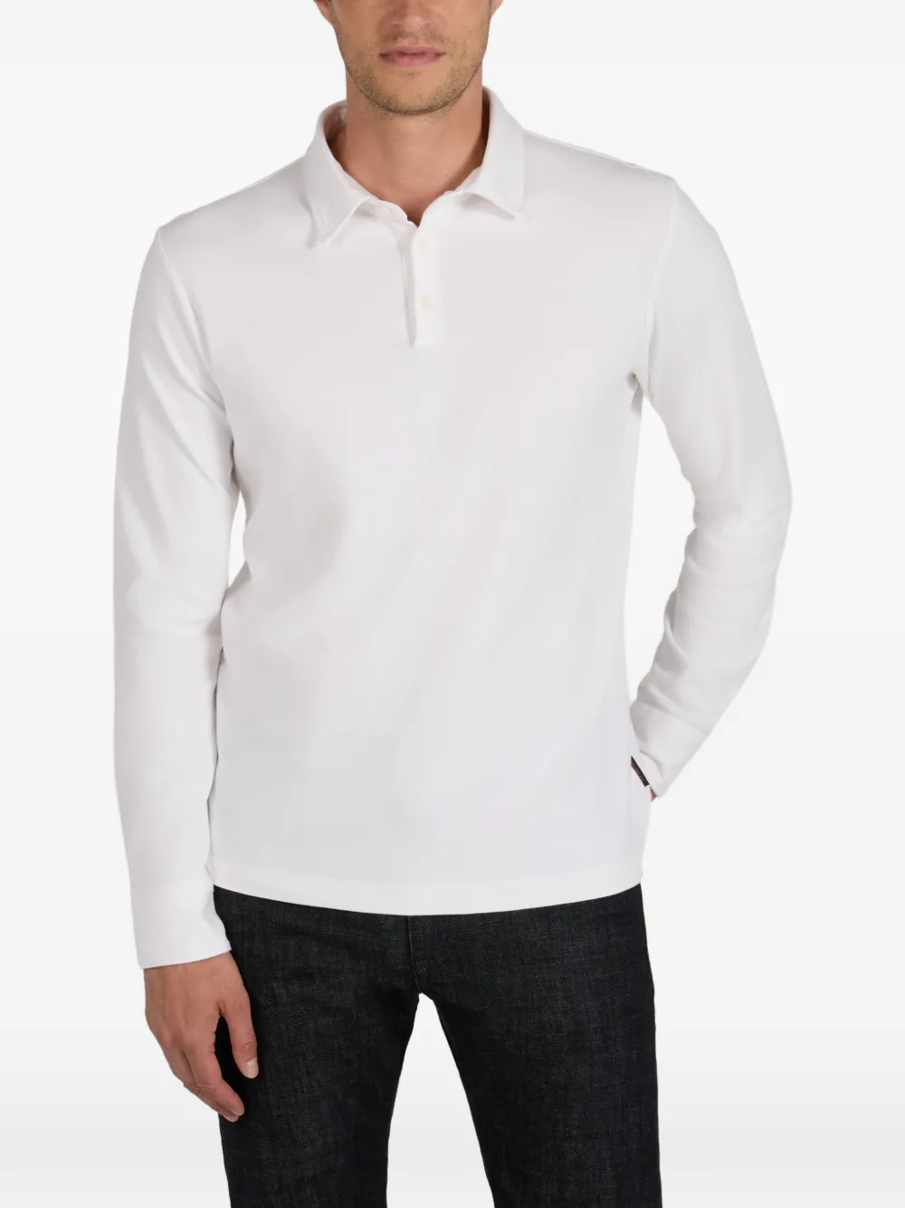 slowear Interlock poloshirt met lange mouwen Wit