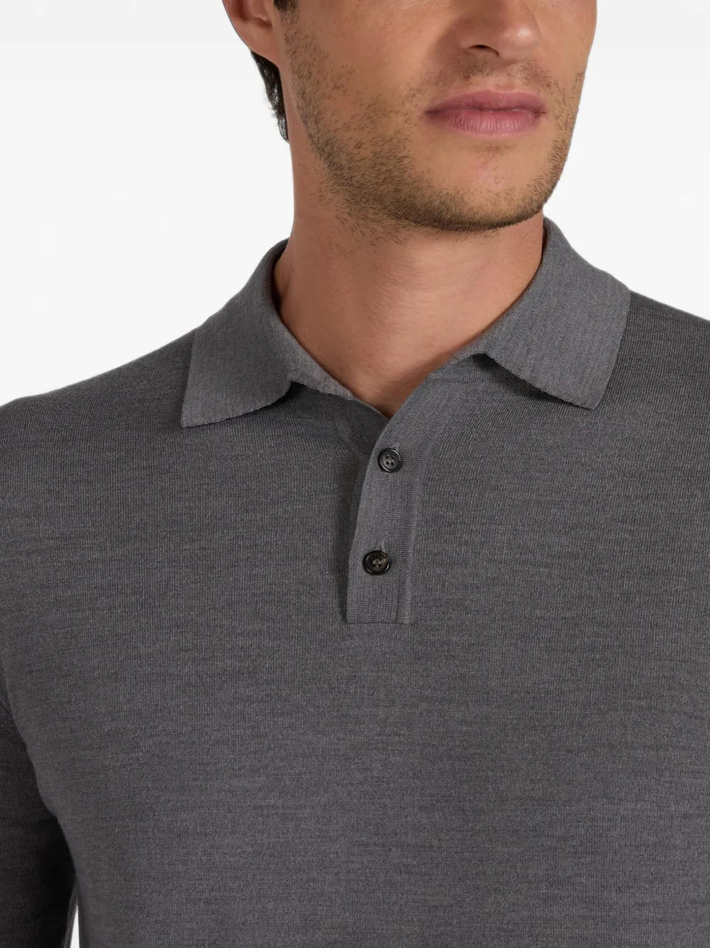 slowear Poloshirt met lange mouwen Grijs