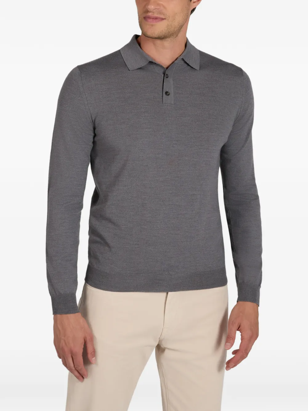 slowear Poloshirt met lange mouwen Grijs