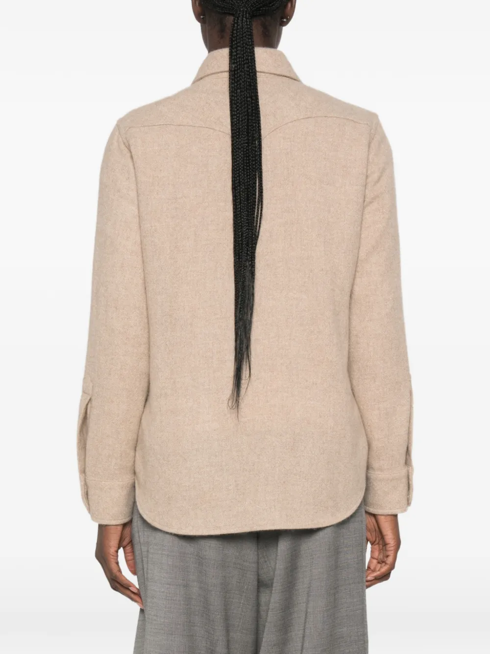 kujten Lumber blouse met knopen Beige