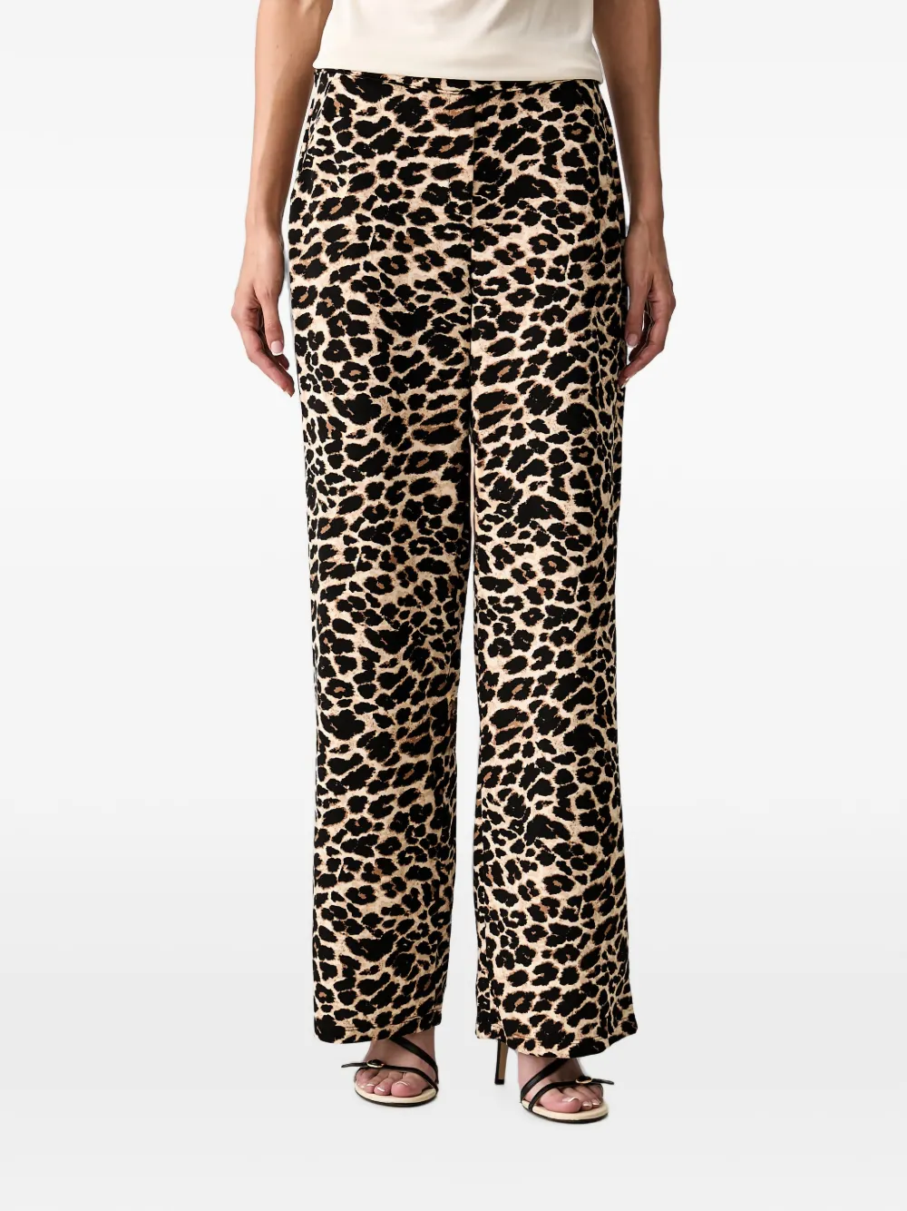 Morgan leopard-print wide-leg trousers