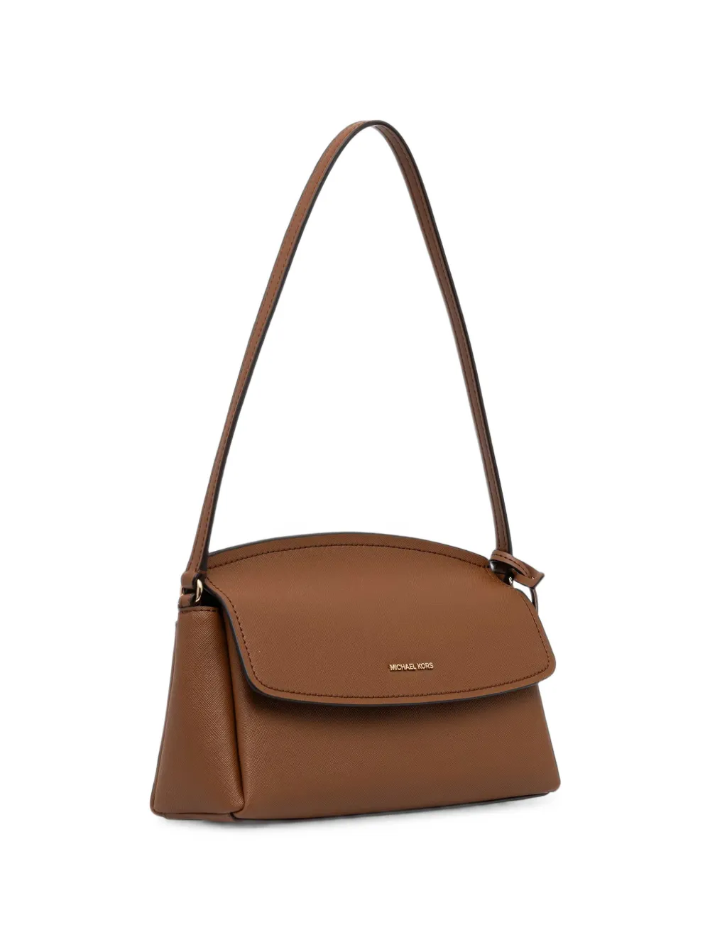 Michael Kors Schoudertas van saffianoleer met logo-plakkaat Bruin