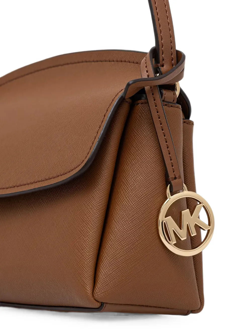 Michael Kors Schoudertas van saffianoleer met logo-plakkaat Bruin