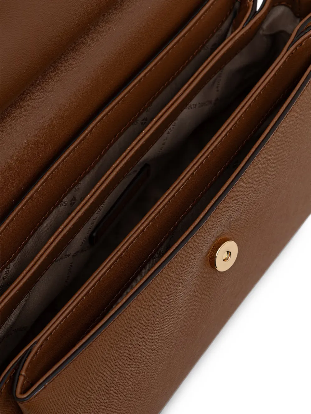 Michael Kors Schoudertas van saffianoleer met logo-plakkaat Bruin