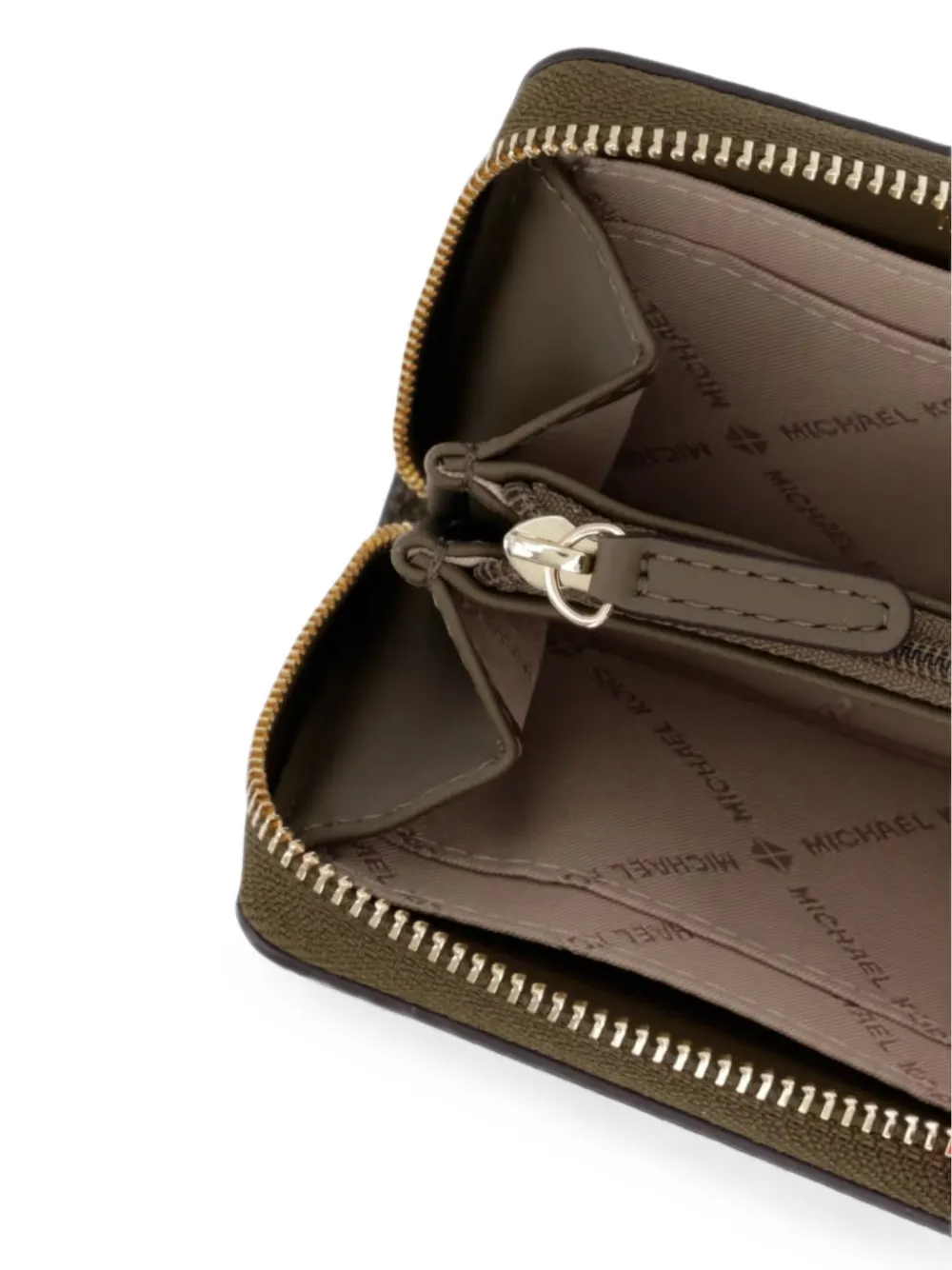 Michael Kors logo-plaque pebbled wallet Bruin
