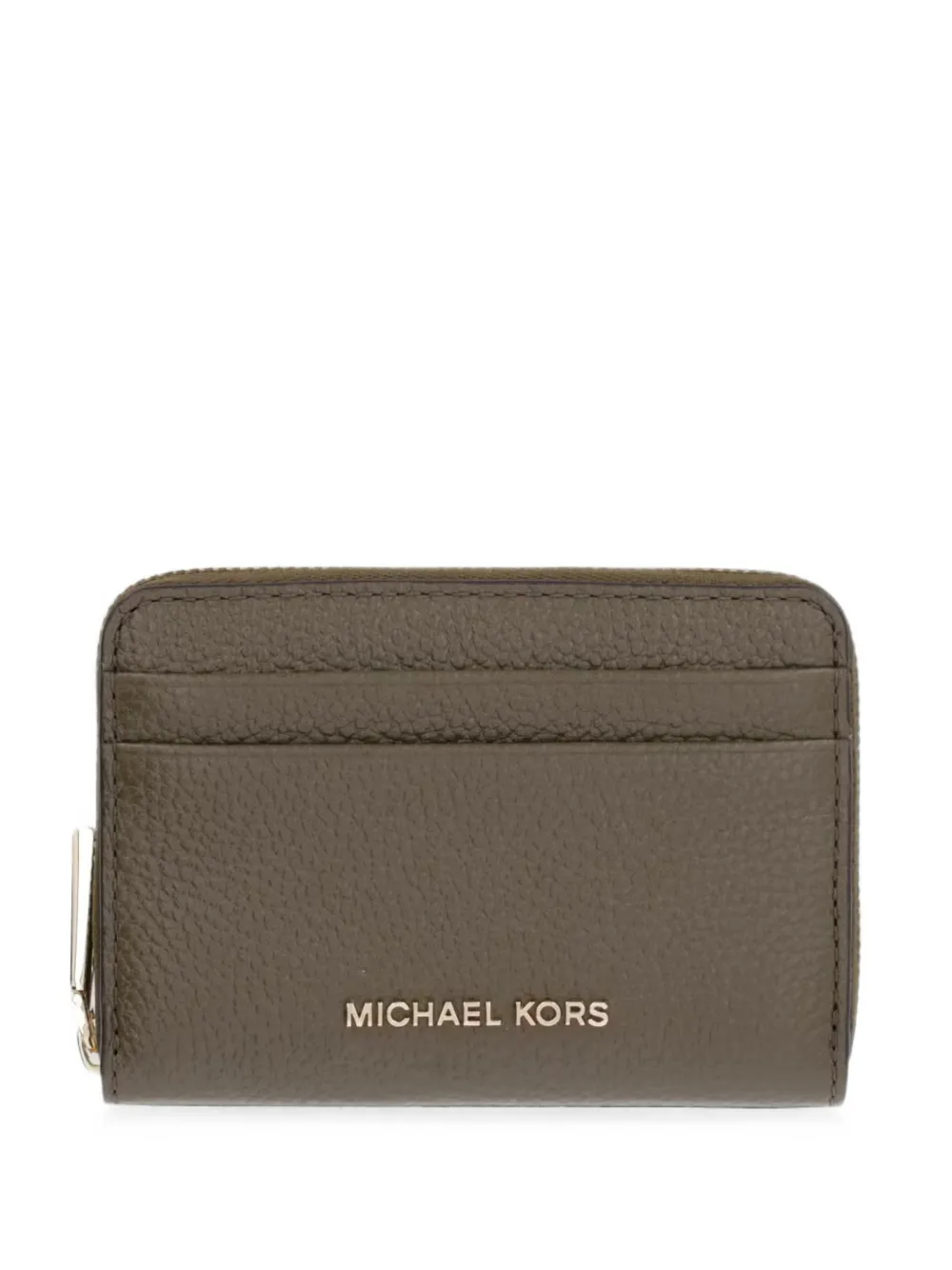 Michael Michael Kors logo-plaque pebbled wallet - Marrone