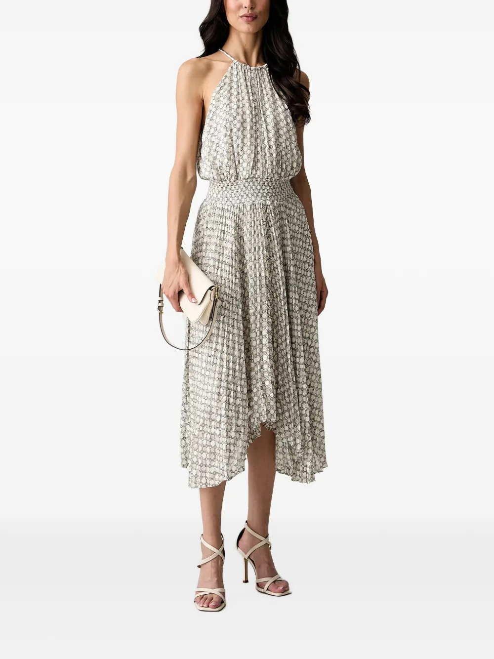 Morgan Midi-jurk met halternek Beige