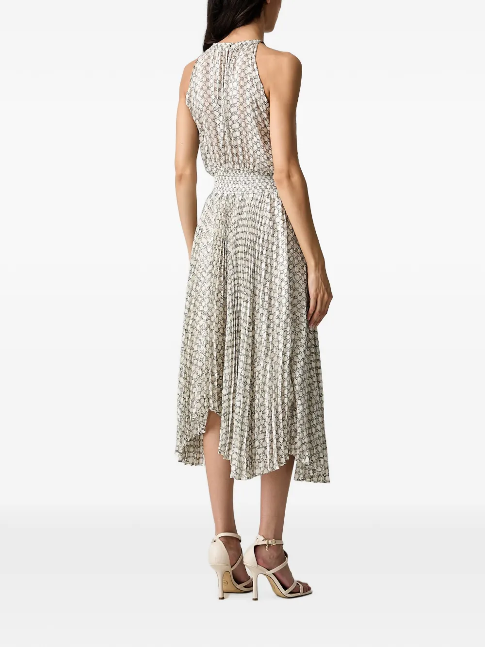 Morgan Midi-jurk met halternek Beige