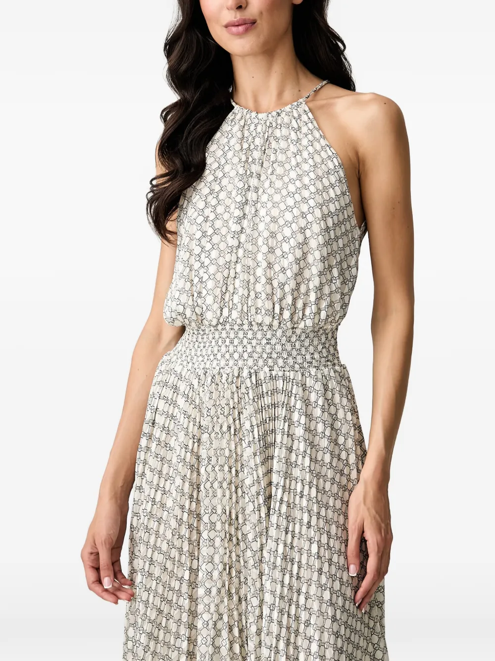 Morgan Midi-jurk met halternek Beige