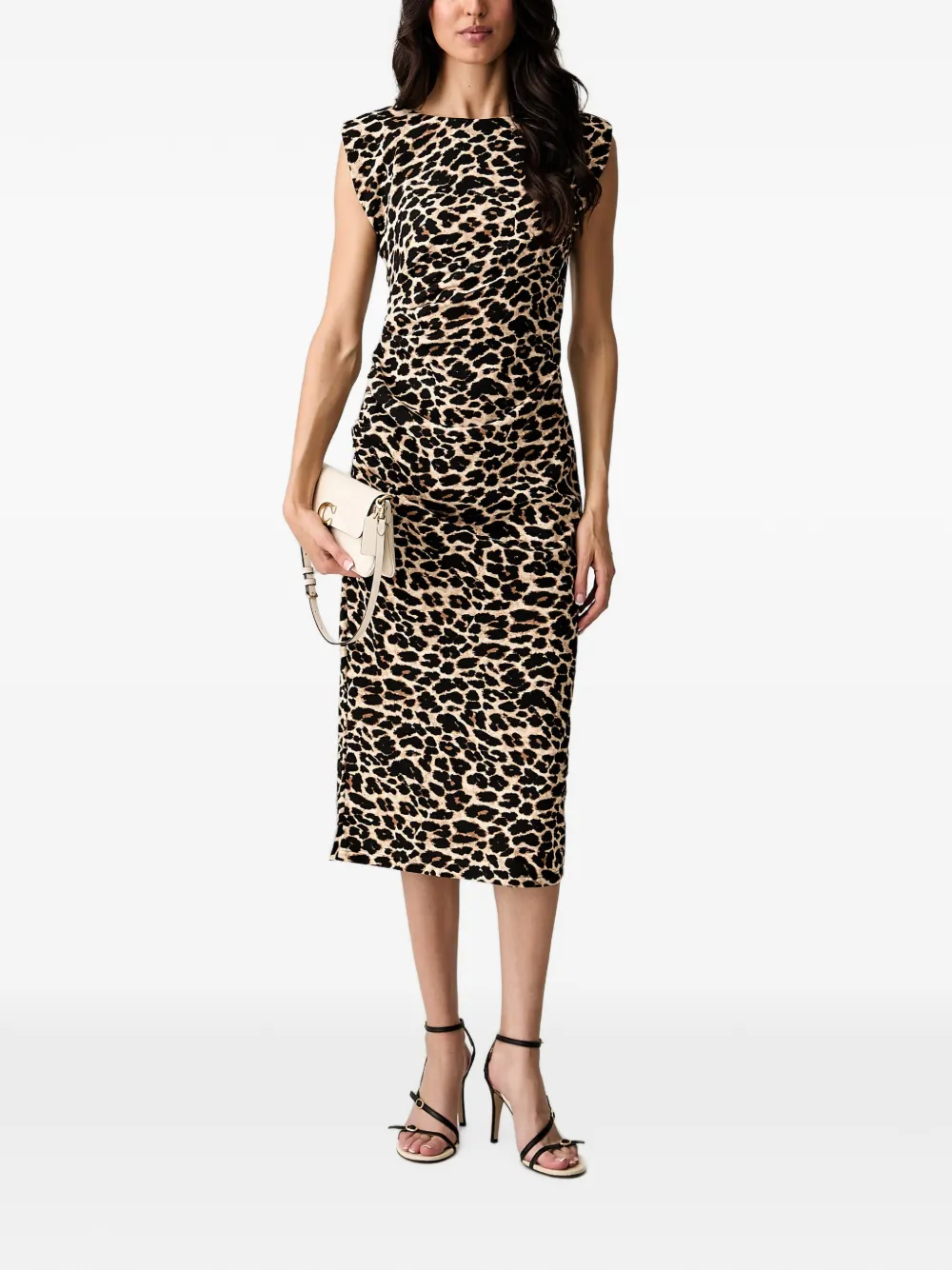 Morgan Midi-jurk met luipaardprint Beige