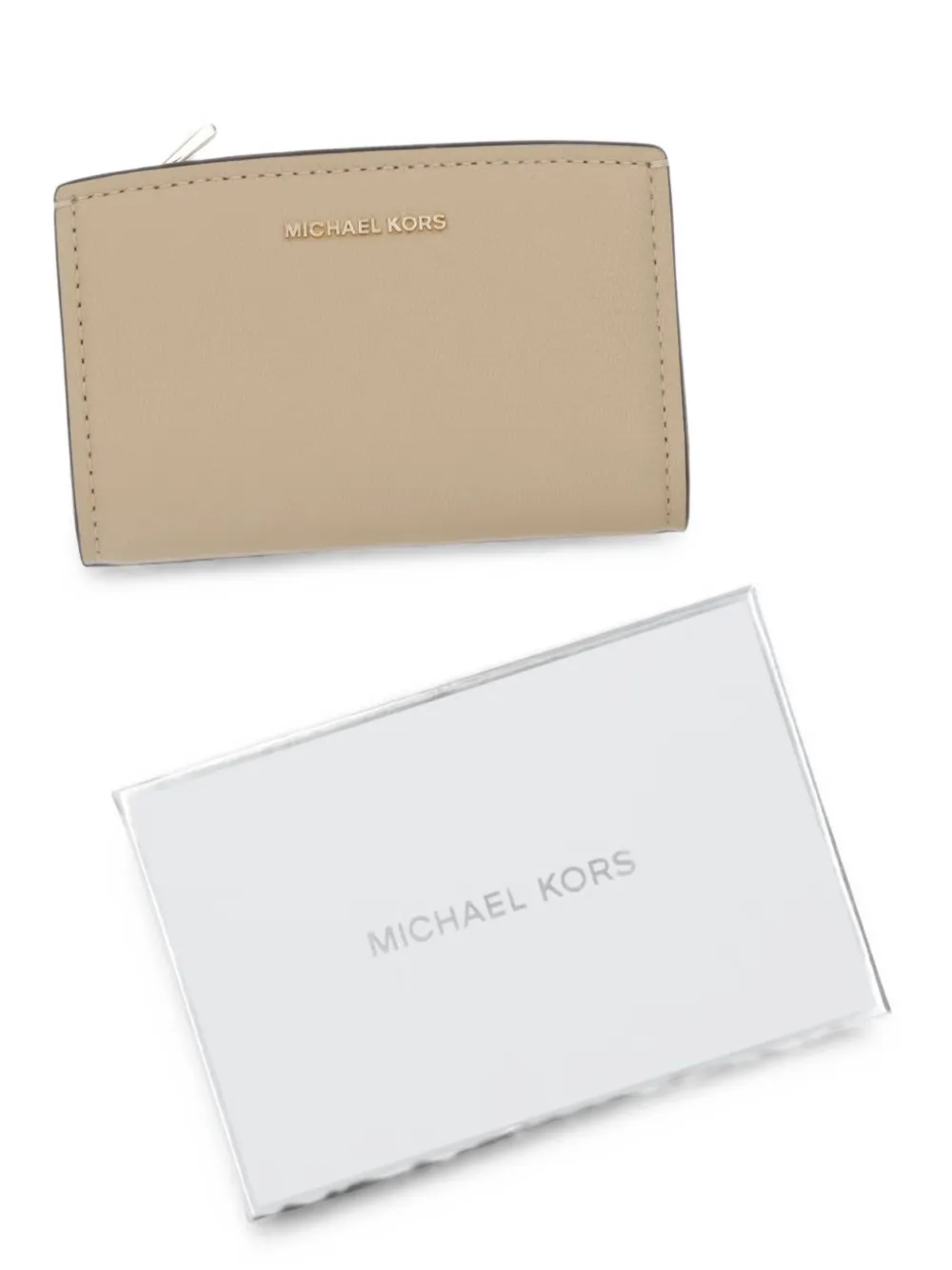 Michael Kors Portemonnee met logoplakkaat Beige