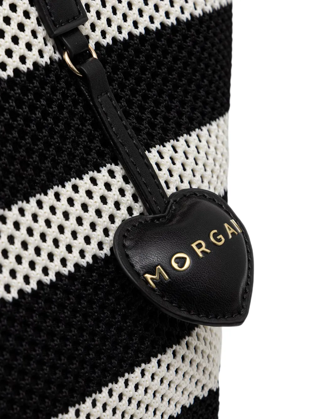 Morgan Gestreepte mesh shopper Wit