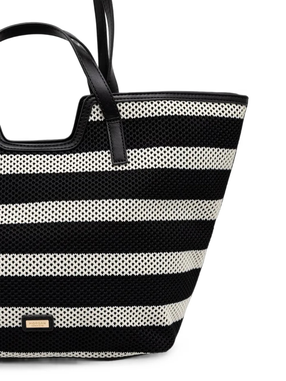 Morgan Gestreepte mesh shopper Wit