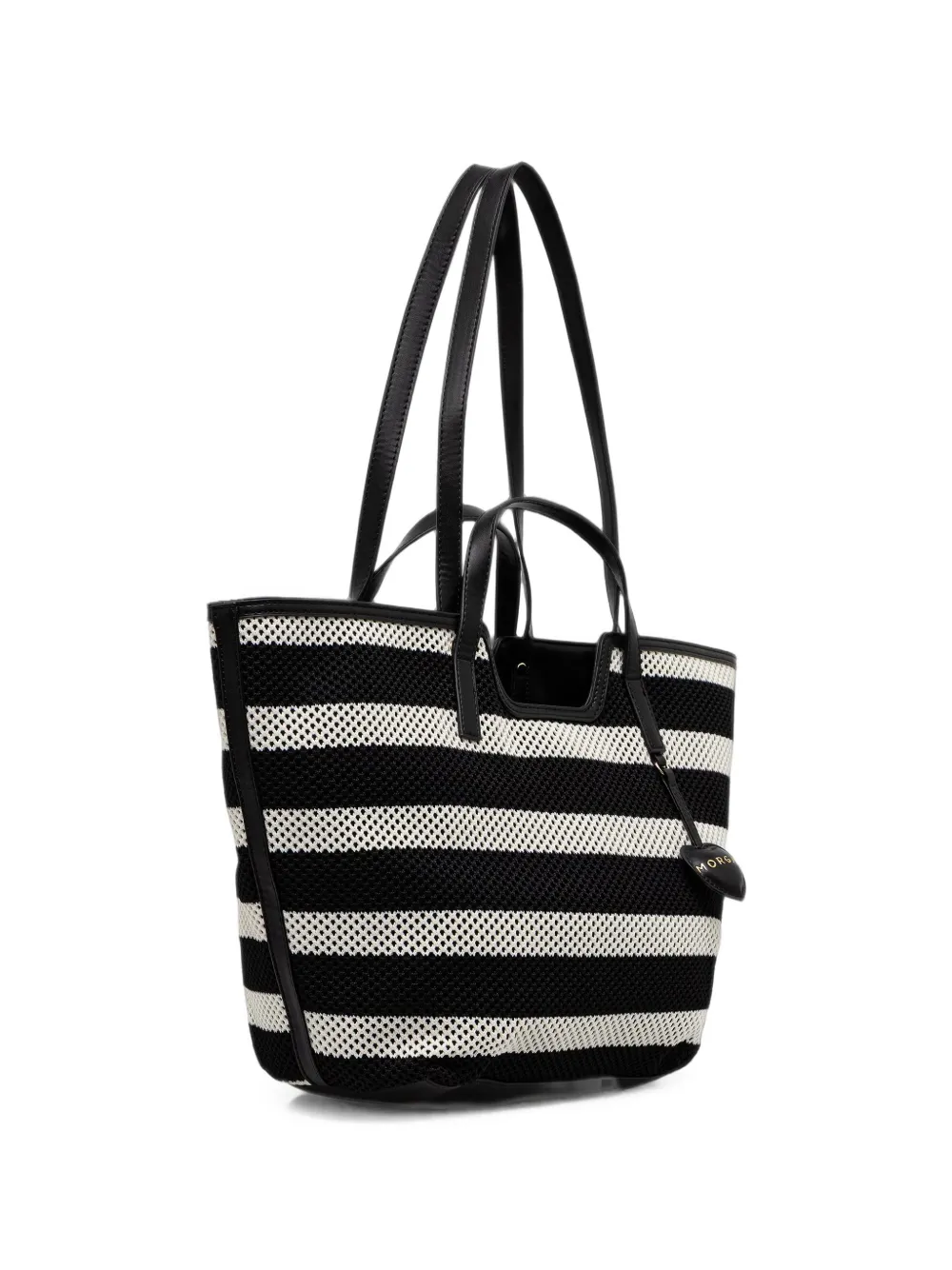 Morgan Gestreepte mesh shopper Wit