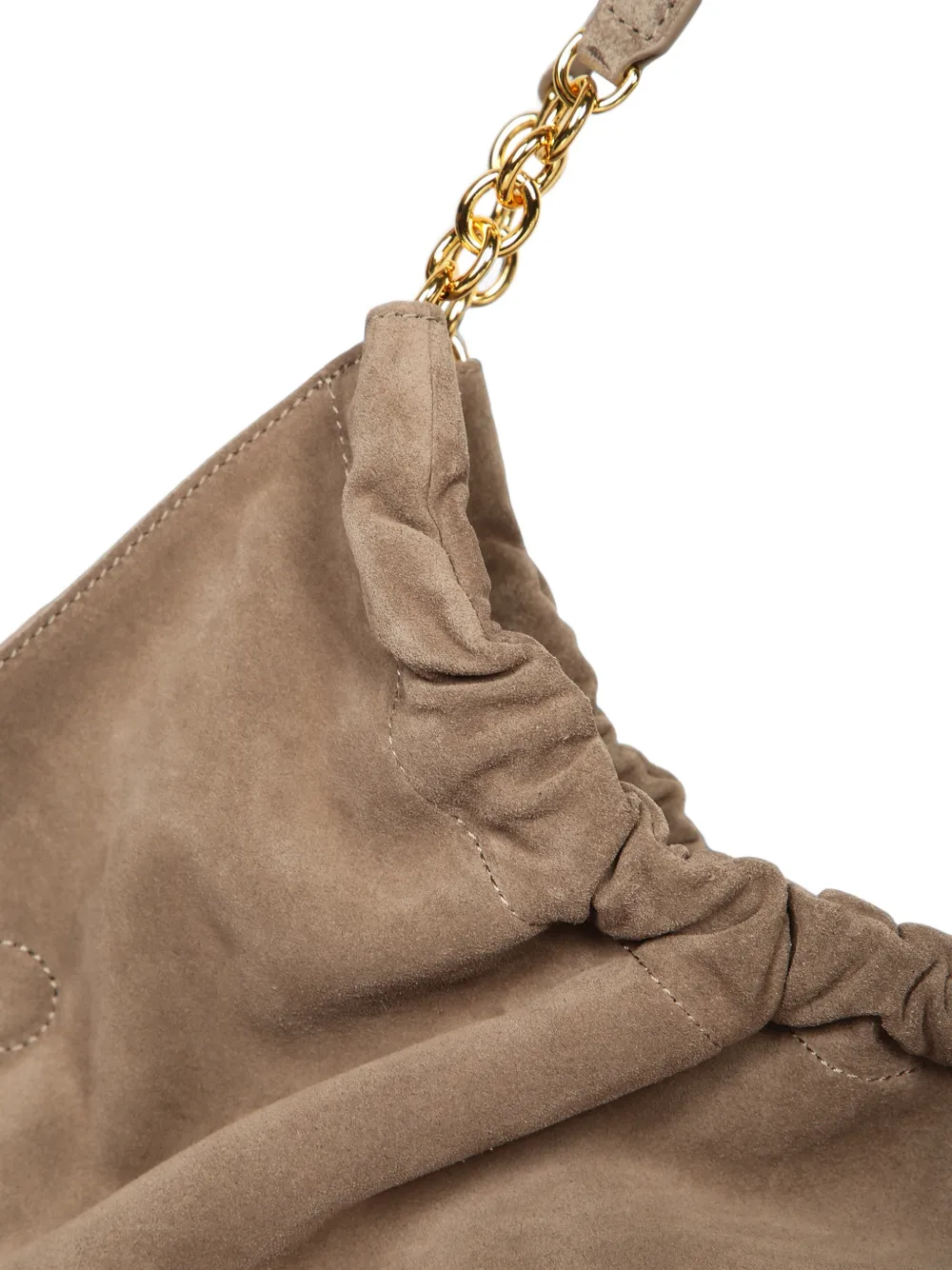 Coccinelle Shopper met ketting en logo-reliëf Beige