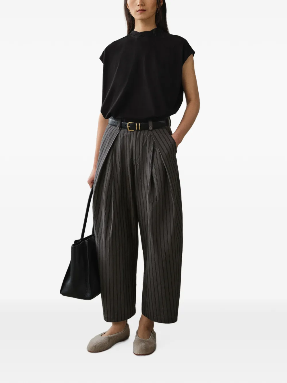 LESS Gestreepte pantalon Grijs