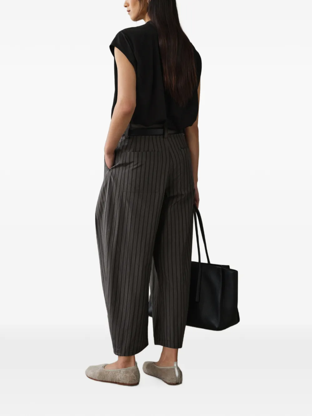 LESS Gestreepte pantalon Grijs
