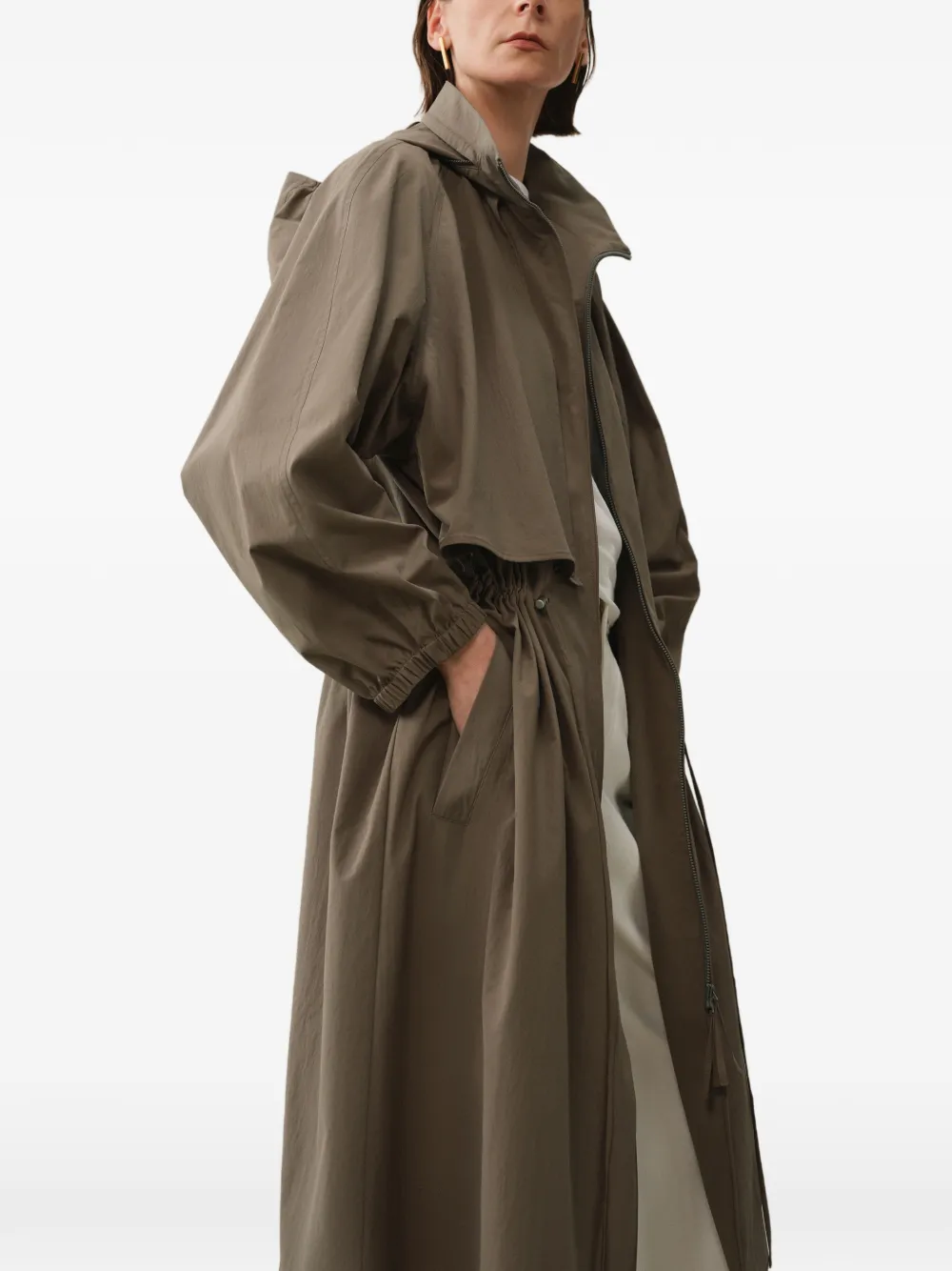 LESS Trenchcoat met capuchon Groen