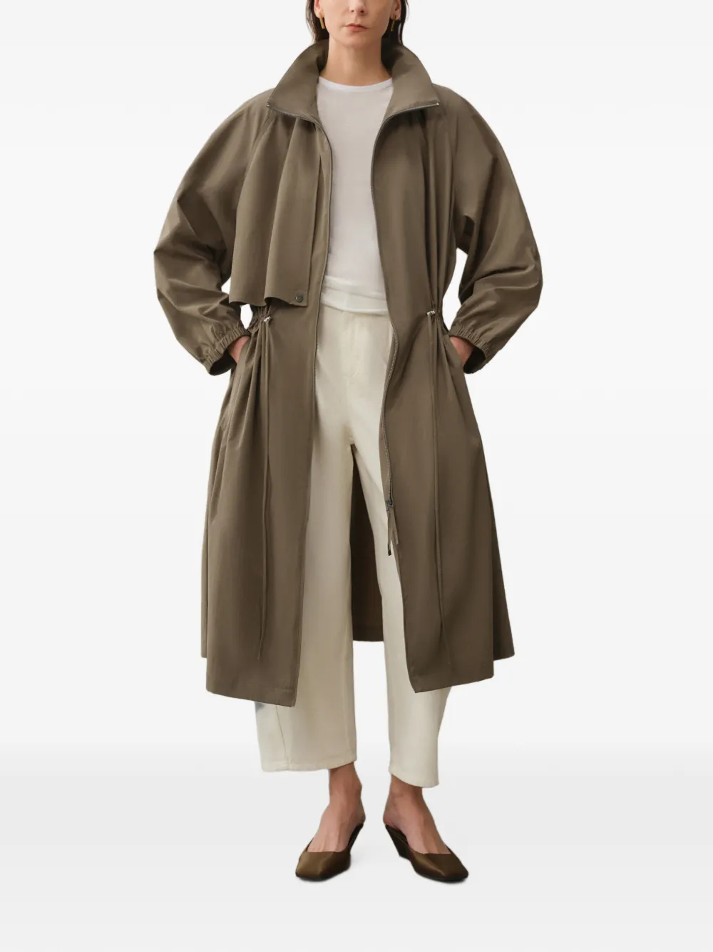 LESS Trenchcoat met capuchon Groen