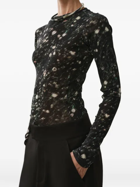 LESS floral-print long-sleeved T-shirt