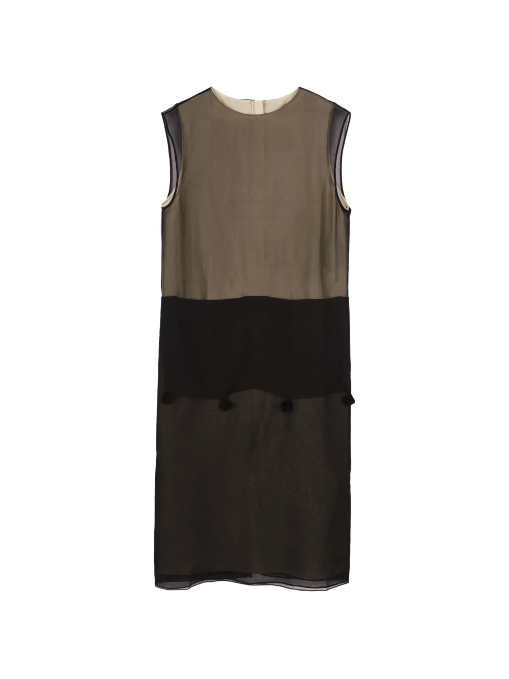 Less Double-layer Silk Midi Dress In Schwarz