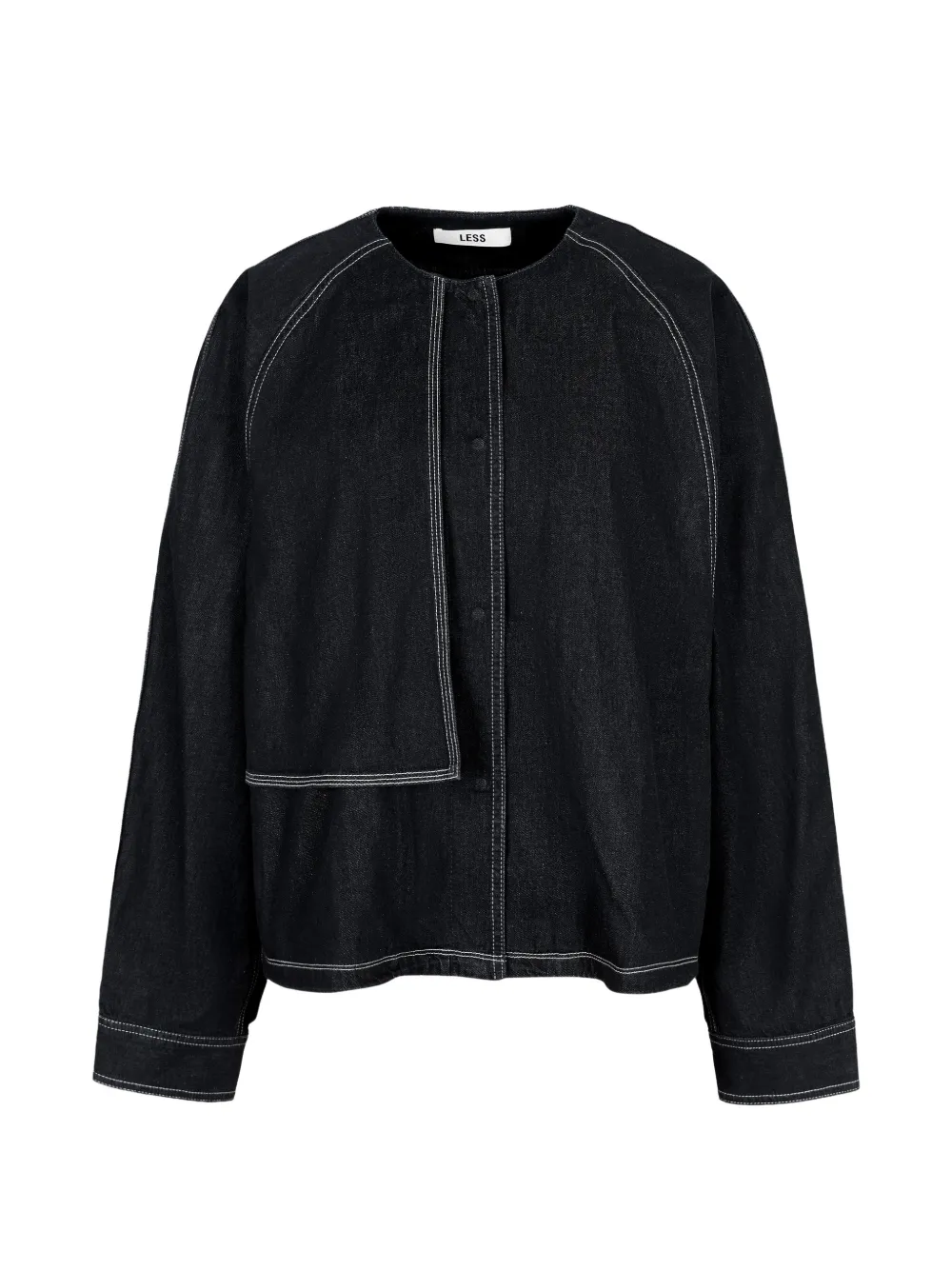 Less Raglan-sleeve Relaxed-fit Denim Jacket In Blau