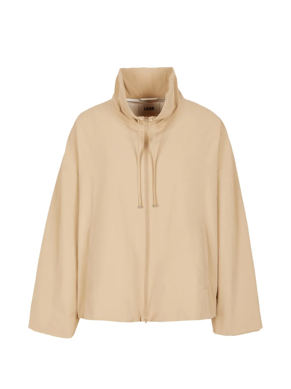 Less Drawstring High-neck Jacket In Nude